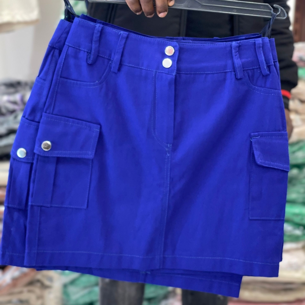 Vibrant Blue Cargo Skirt